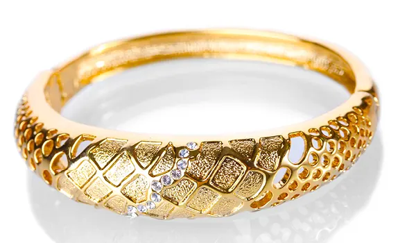 antique gold bracelet with diamonds and precious stones